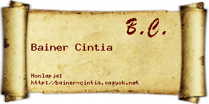 Bainer Cintia névjegykártya